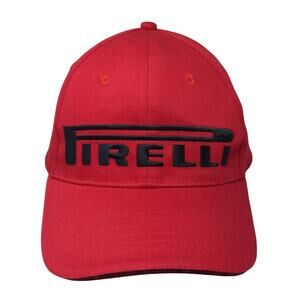 Pirelli Strapback Baseball Cap Red One Size Adjustable Embroidered Barker Gear